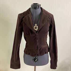 Y2K brown FANG corset jacket vintage 2000's blazer it girl | size s-m